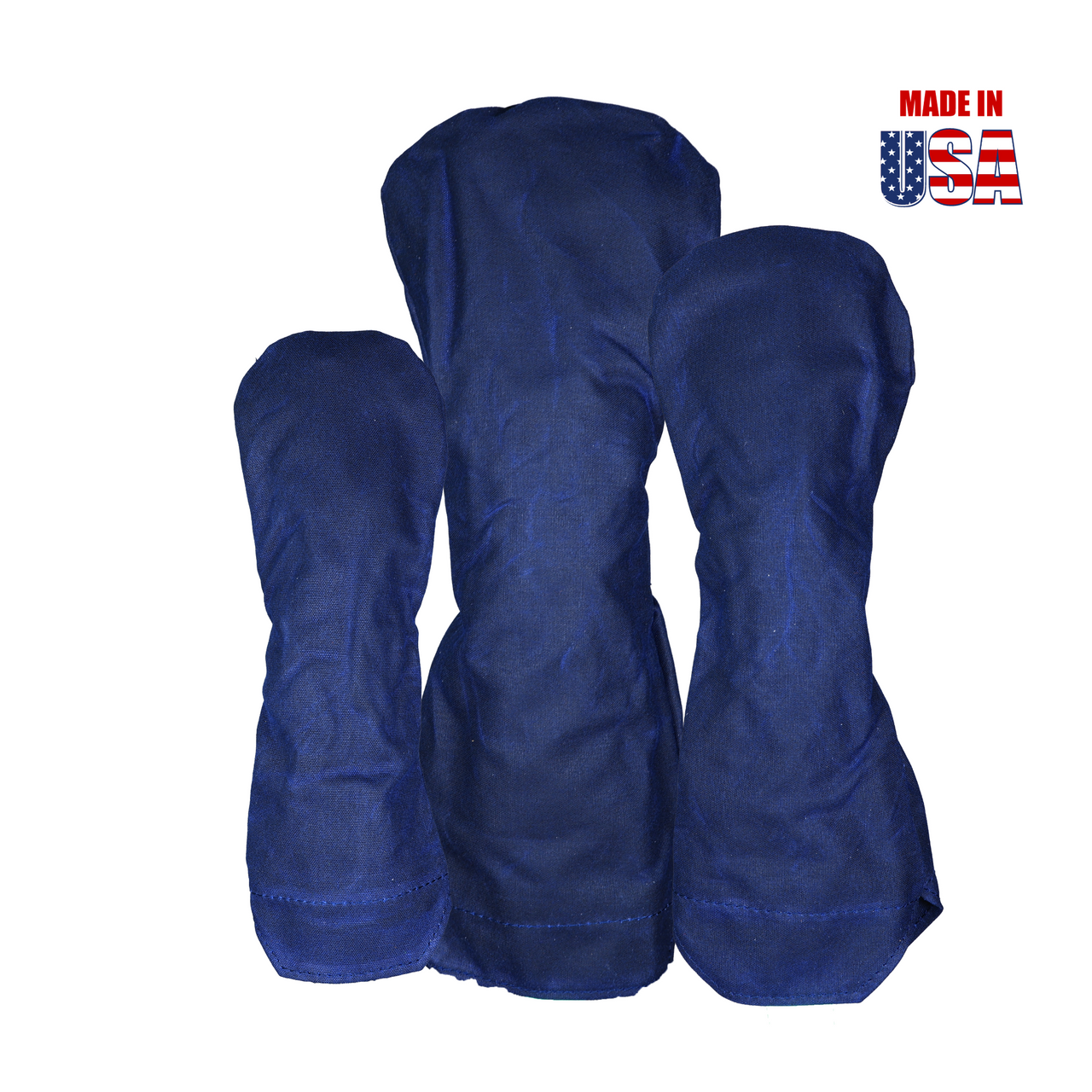 Solid Navy Waxed Canvas Golf Headcovers