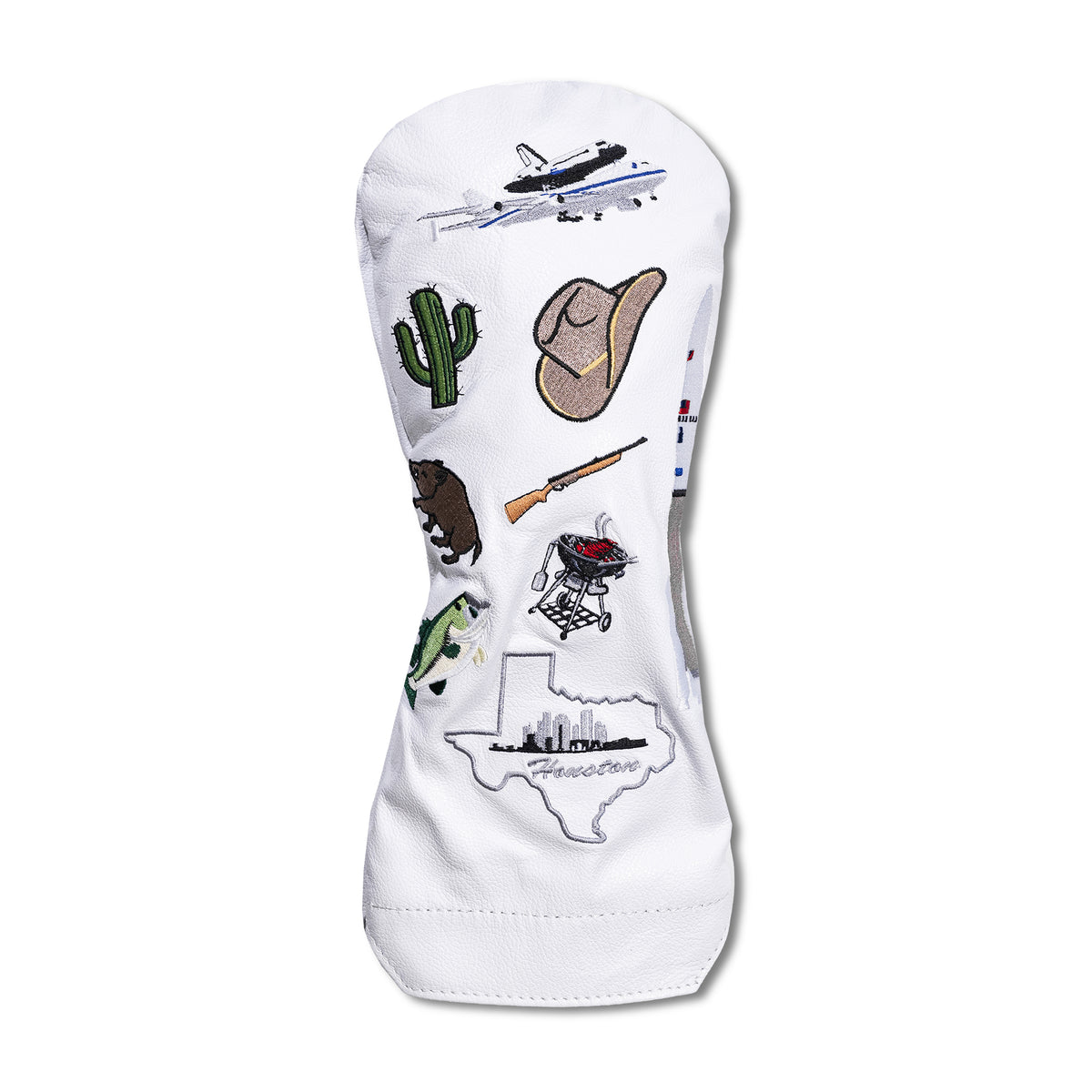 Houston Mural Leather Headcovers - Driver - White