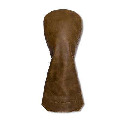 Premium Pull-Up Leather Golf Headcovers - Driver - Whiskey Brown