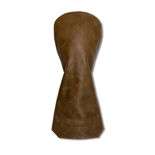 Premium Pull-Up Leather Golf Headcovers - Driver - Whiskey Brown