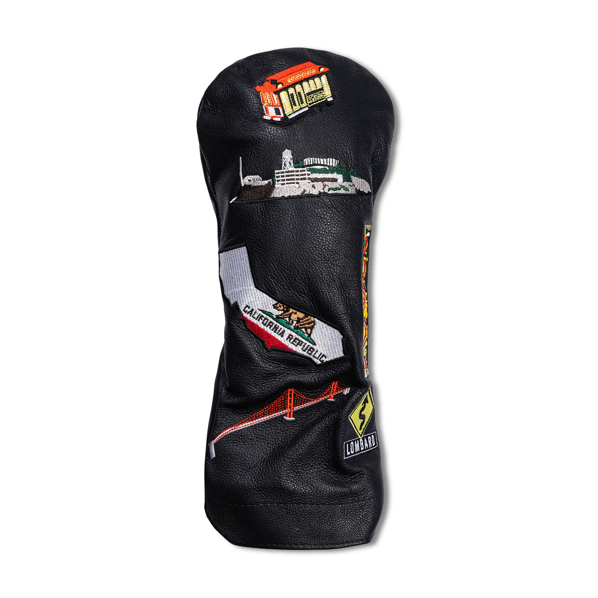 San Francisco Mural Leather Headcovers - Driver - Black