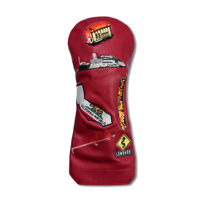 San Francisco Mural Leather Headcovers - Driver - Red