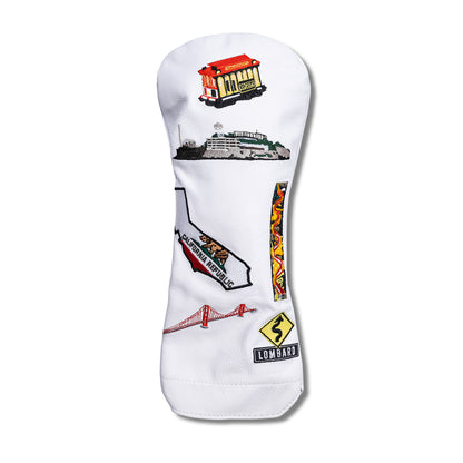 San Francisco Mural Leather Headcovers - Driver - White