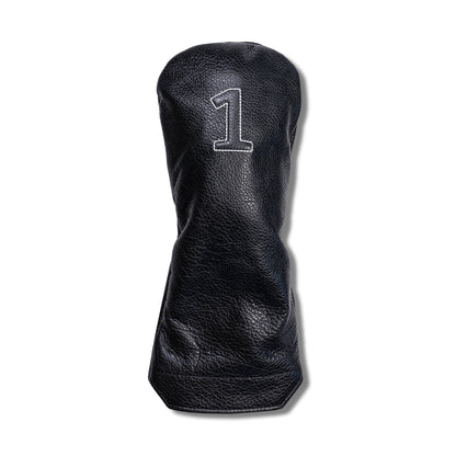 Lifted Letters Italian Torino Leather Golf Headcovers - Driver - Black