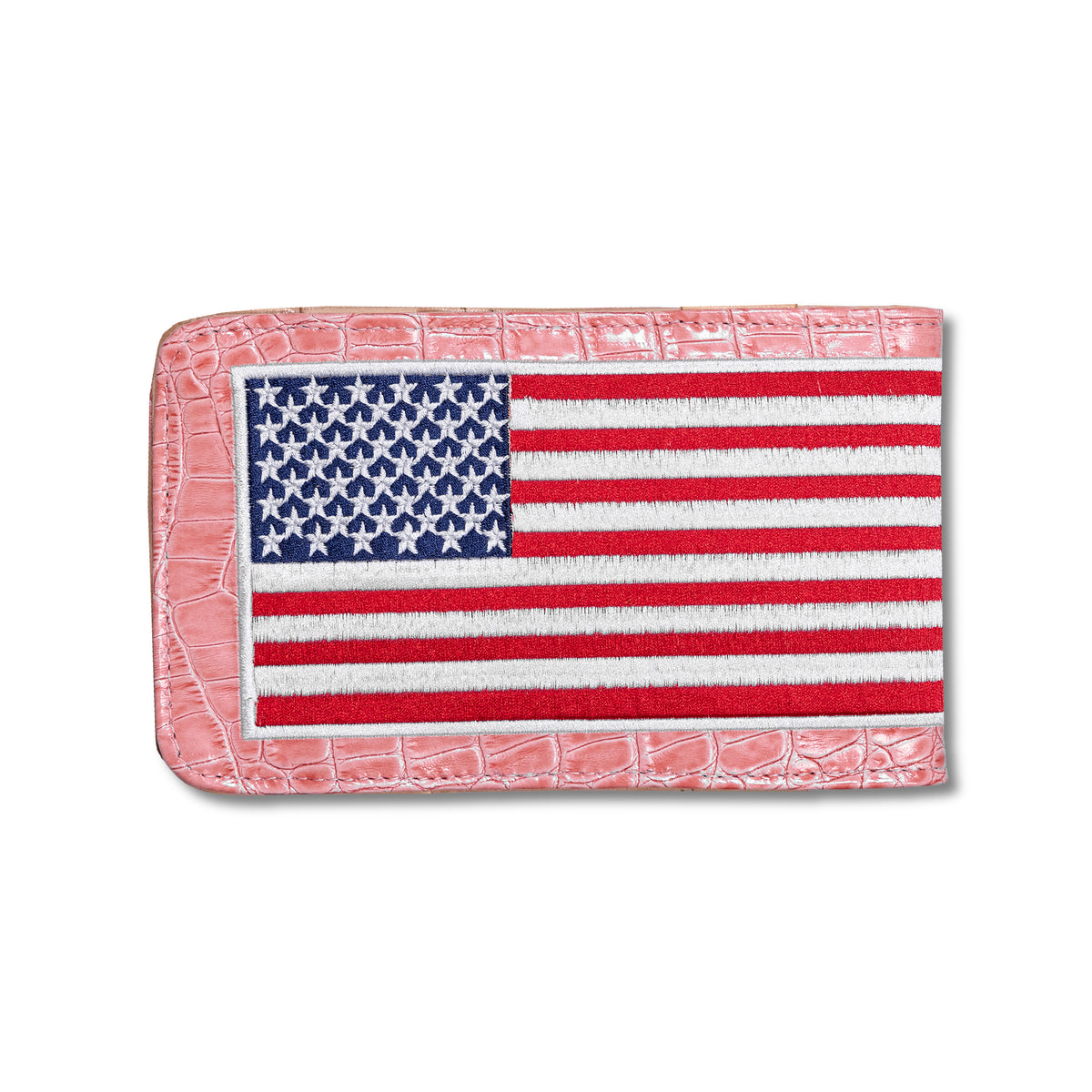 Scorecard Holder & Yardage Book, American Flag - Pink