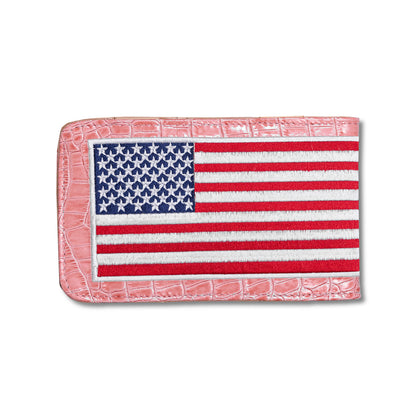 Scorecard Holder & Yardage Book, American Flag - Pink