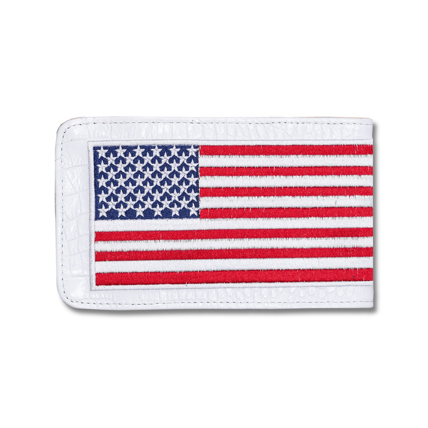 Scorecard Holder & Yardage Book, American Flag - White