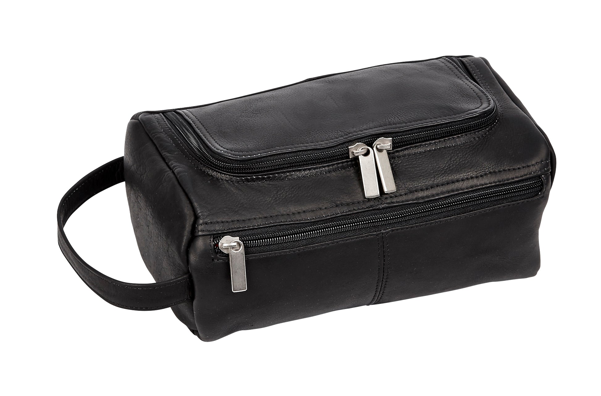 Toiletry Bag, Colombian Leather - Black
