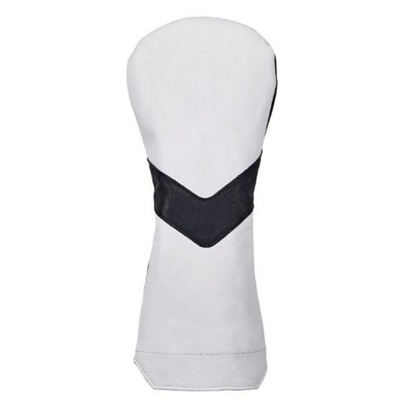 Stymie Stripe Traditional Leather Golf Headcovers - Fairway - White with Black V-Stripe, Black Back