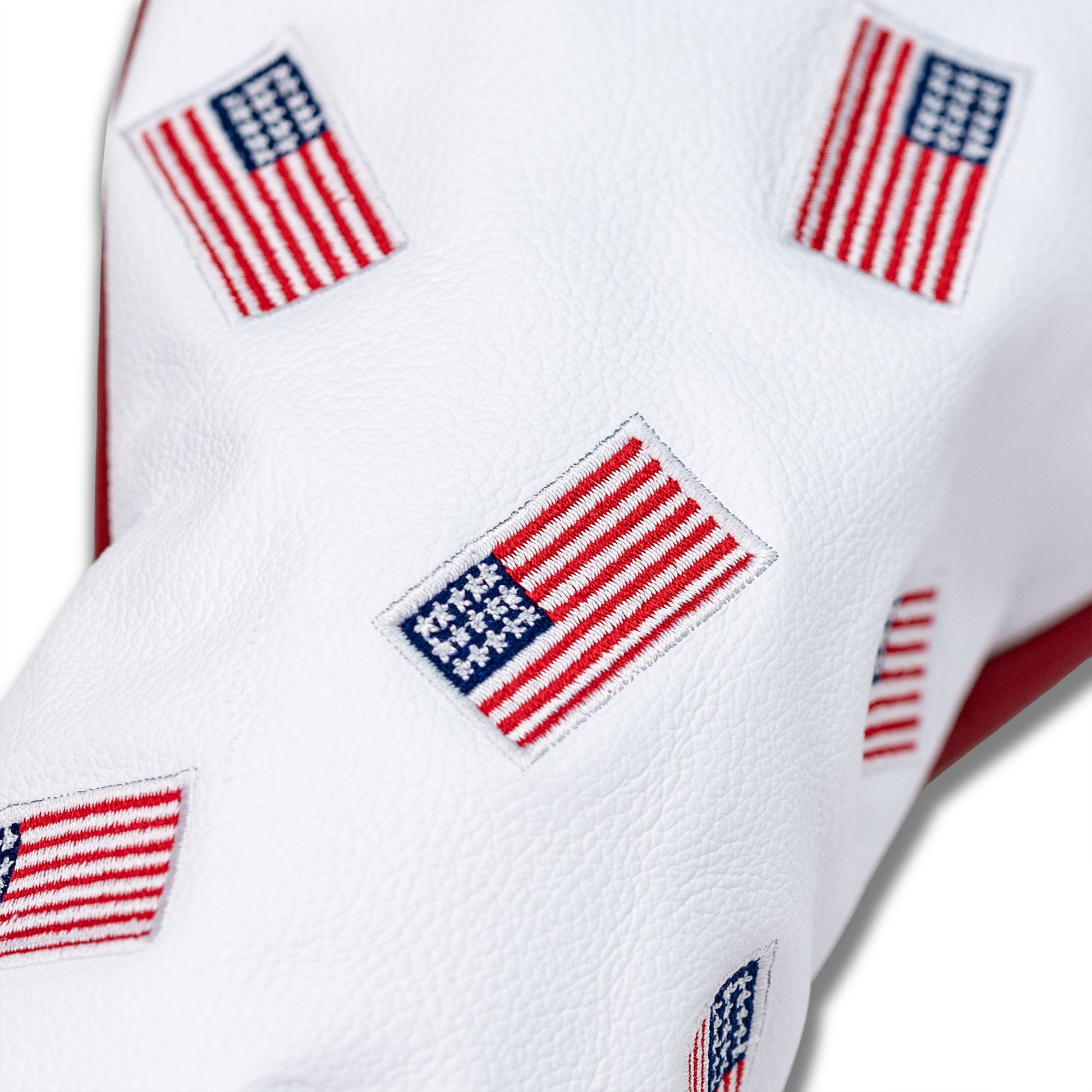 American Flag Headcovers - White Front Leather/Red Back Leather - Driver