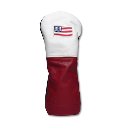 USA Flag French Seam American Leather Headcovers