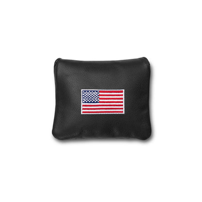 Classic American Flag Universal Mallet Leather Putter Covers - Black