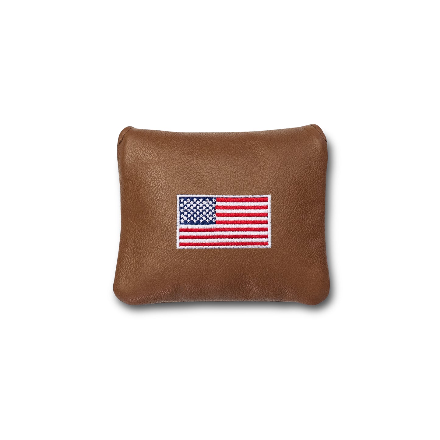 Classic American Flag Universal Mallet Leather Putter Covers - Oak Tan