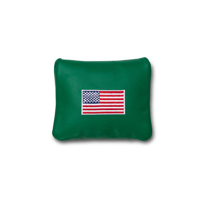 Classic American Flag Universal Mallet Leather Putter Covers - Kelly Green