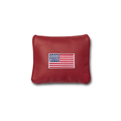 Classic American Flag Universal Mallet Leather Putter Covers - Red