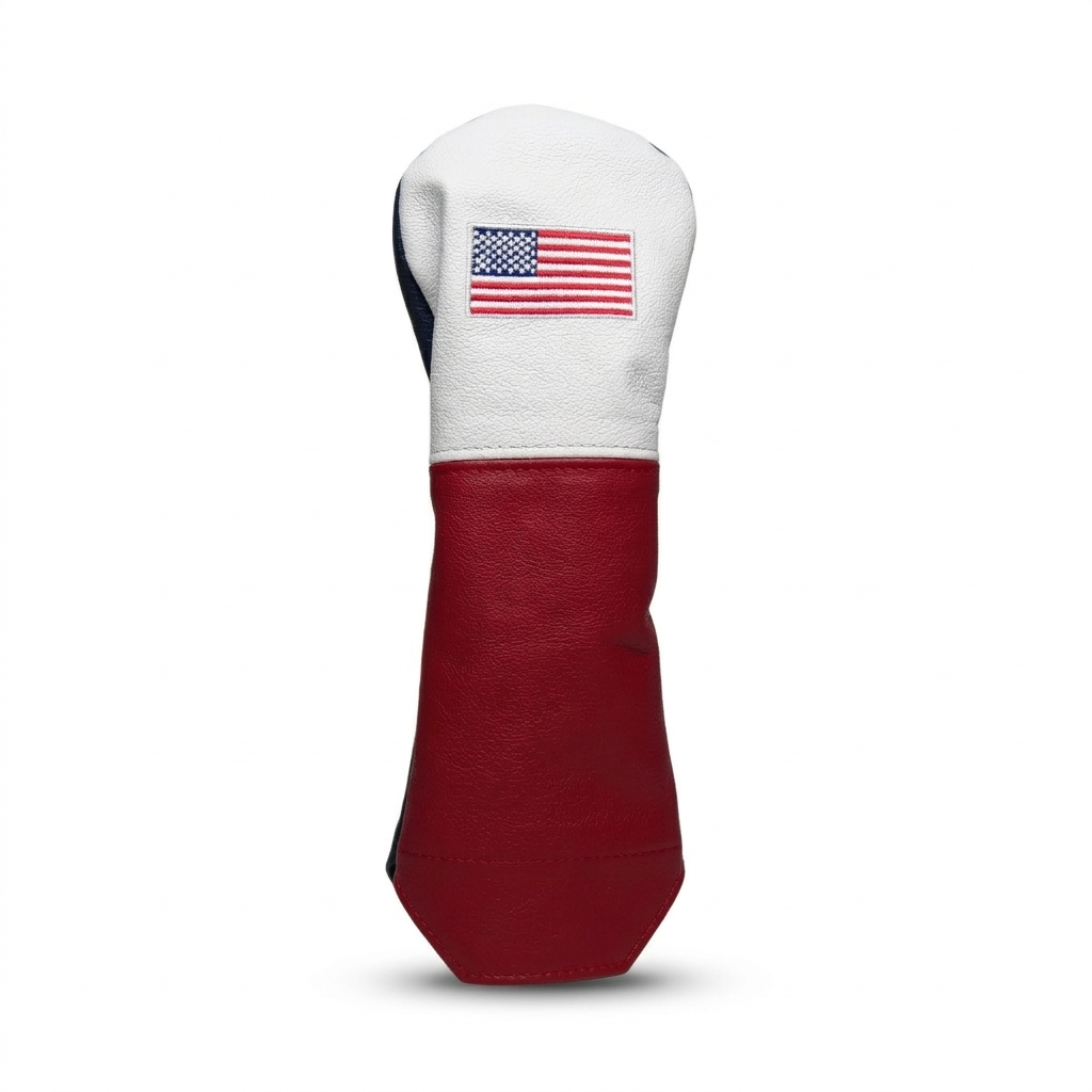 USA Flag French Seam American Leather Headcovers