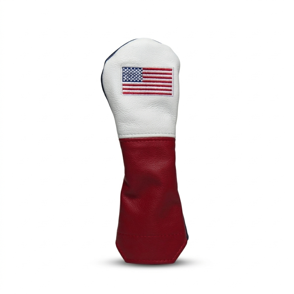 USA Flag French Seam American Leather Headcovers