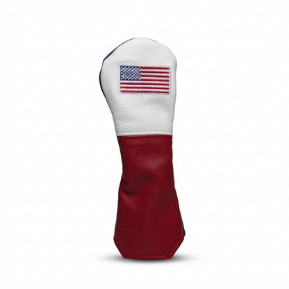USA Flag French Seam American Leather Headcovers
