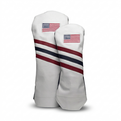 USA Flag Three Stripe Leather Headcovers