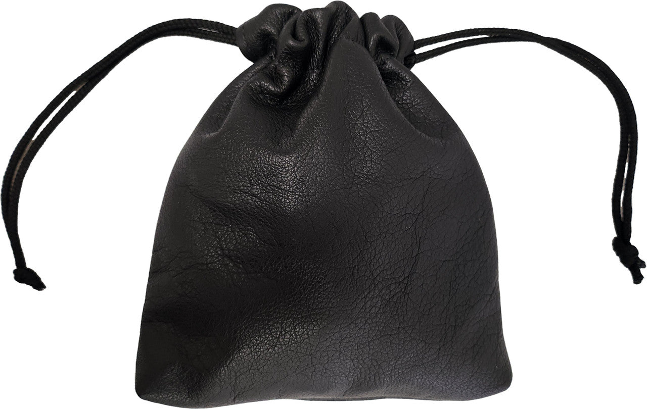 Black American Leather Drawstring Player's Pouch