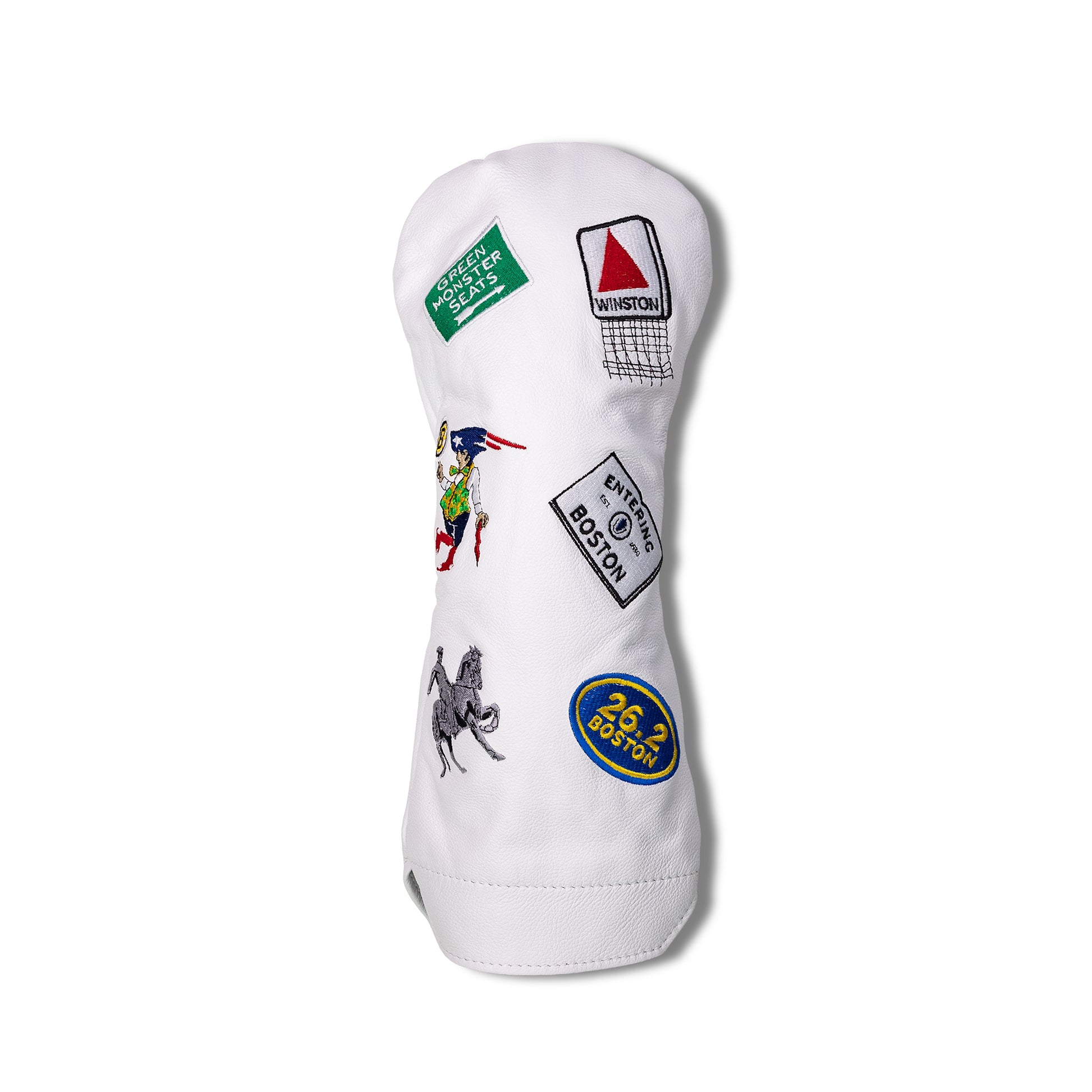 Boston Mural Leather Headcovers - White - Driver