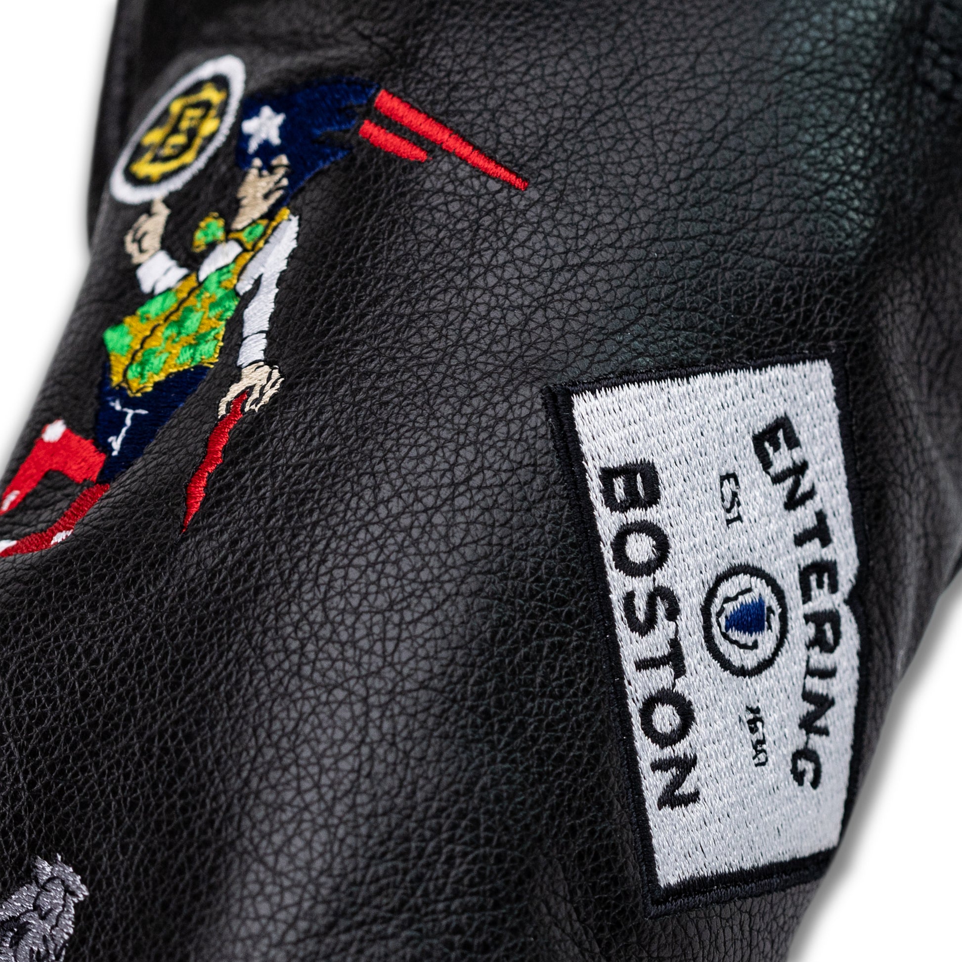 Boston Mural Leather Headcovers - White - Driver