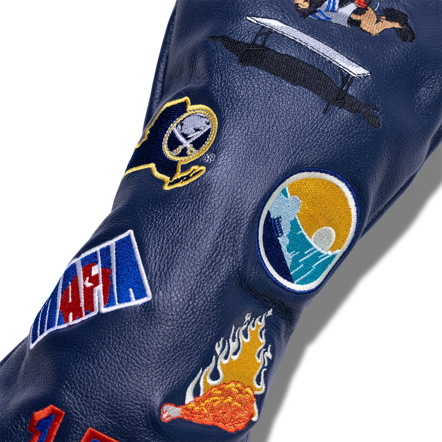 Buffalo Mural Leather Headcovers - Driver - Navy