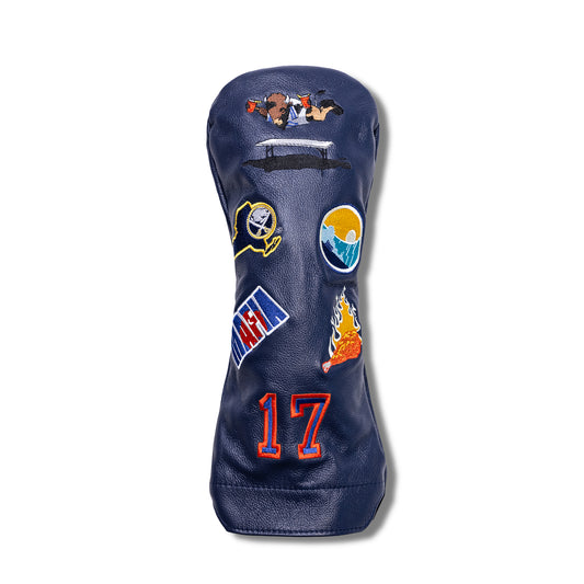 Buffalo Mural Leather Headcovers - Driver - Navy
