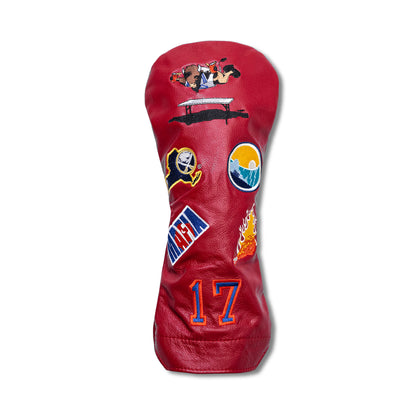 Buffalo Mural Leather Headcovers - Driver - Red
