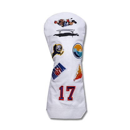 Buffalo Mural Leather Headcovers - Driver - White