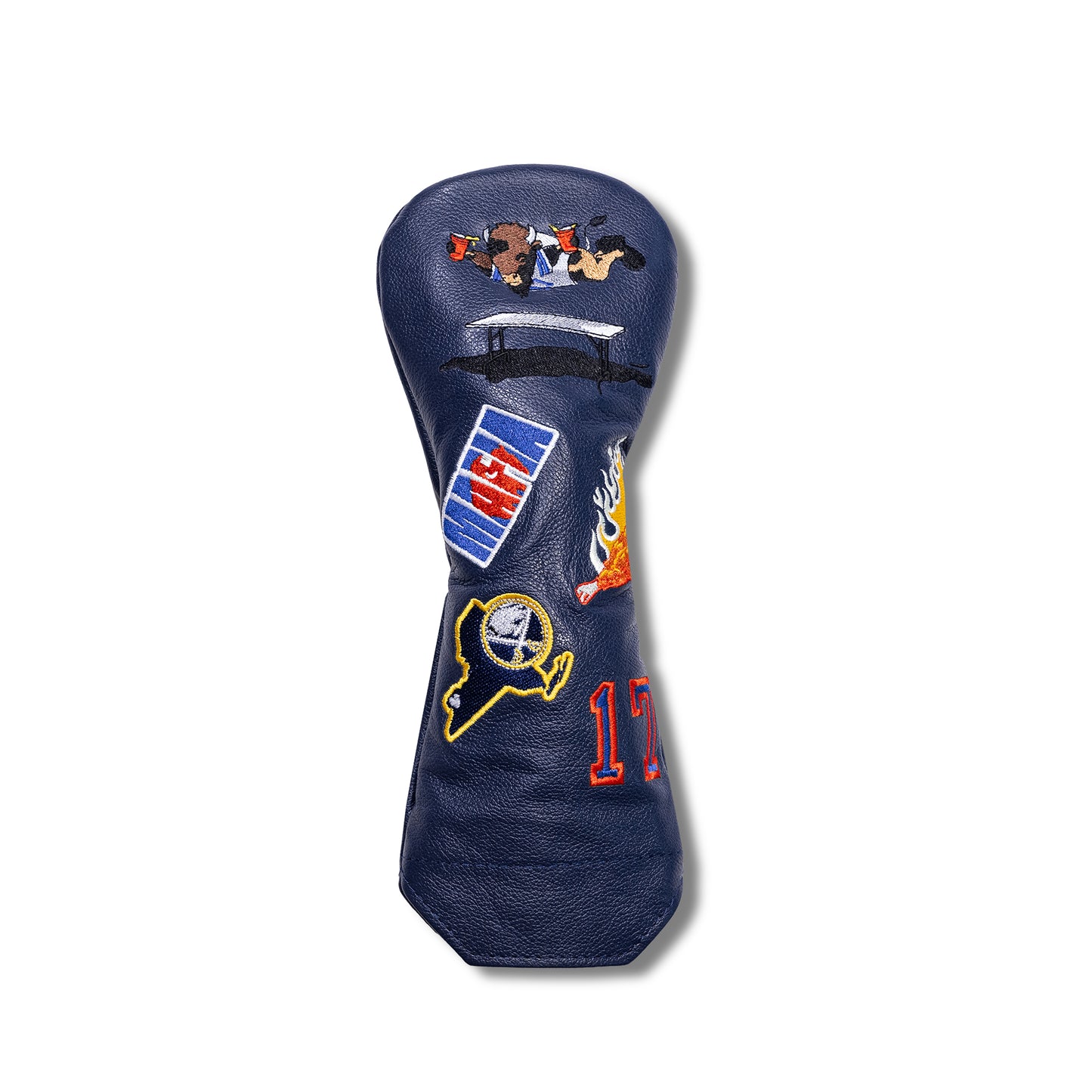Buffalo Mural Leather Headcovers - Fairway - Navy