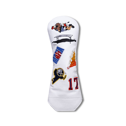 Buffalo Mural Leather Headcovers - Fairway - White
