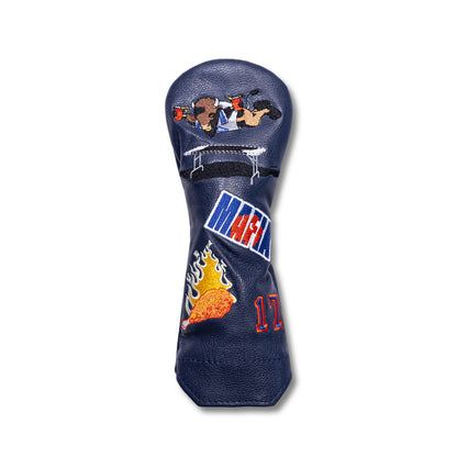 Buffalo Mural Leather Headcovers - Hybrid - Navy