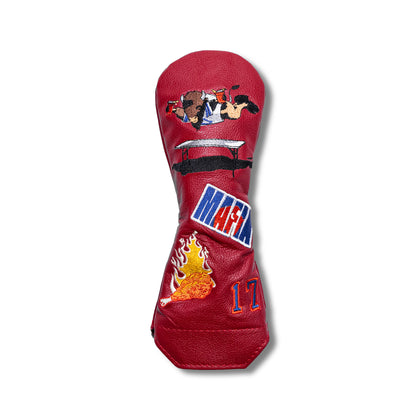 Buffalo Mural Leather Headcovers - Hybrid - Red