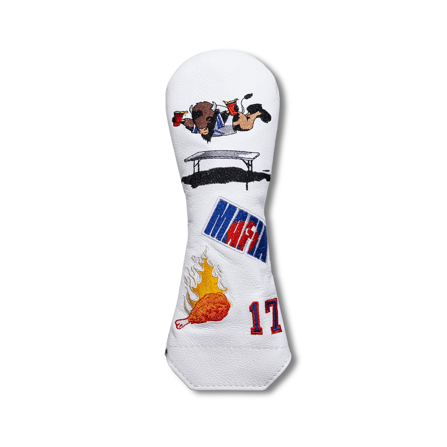 Buffalo Mural Leather Headcovers - Hybrid - White