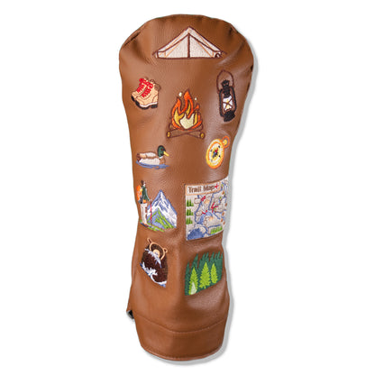 Campground Mural Leather Headcover - Oak Tan