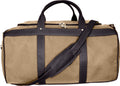 Classic Duffel Bag, Canvas with Colombian Leather Trim - Beige with Cafe Leather