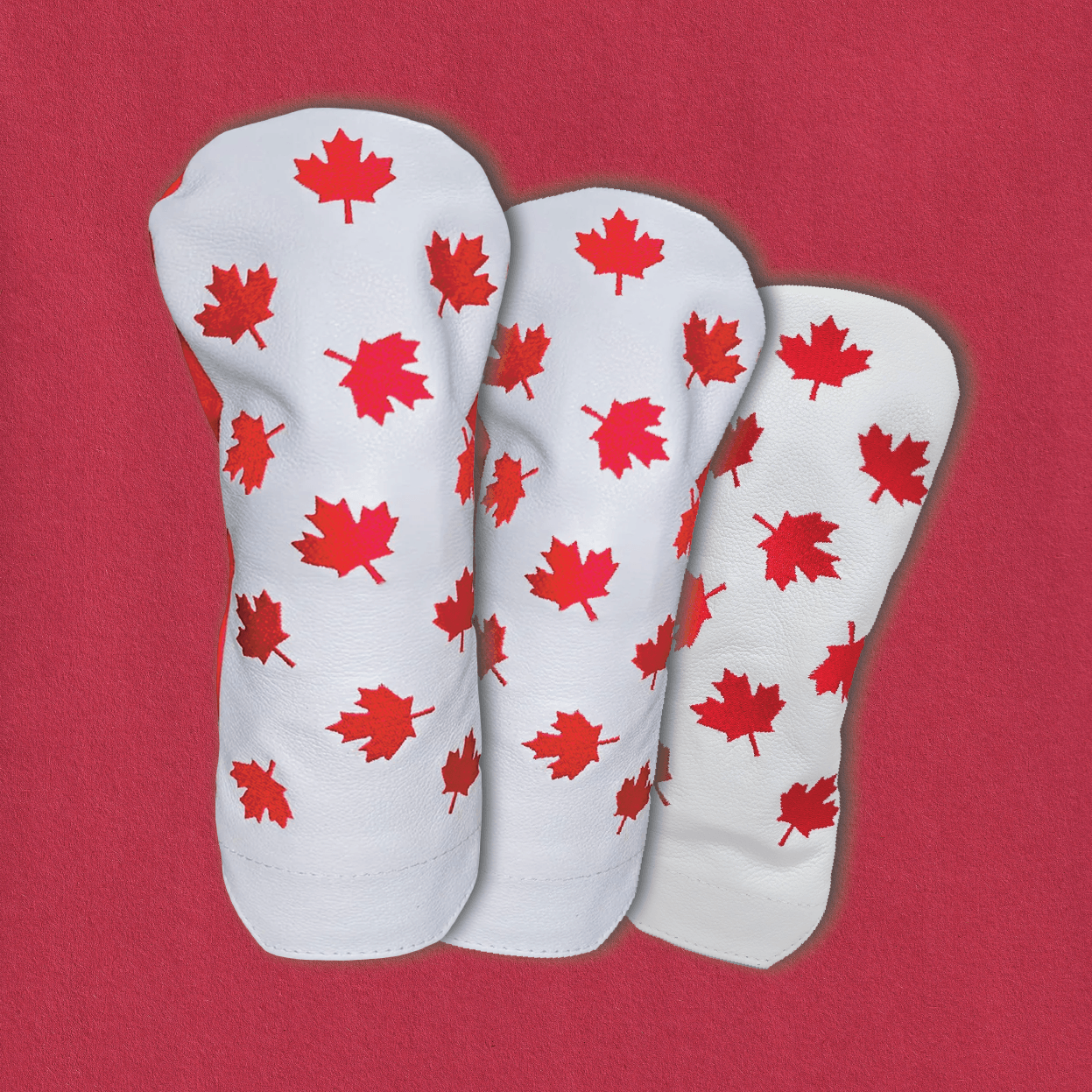 Canadian Red Maple Leafs Leather Headcovers
