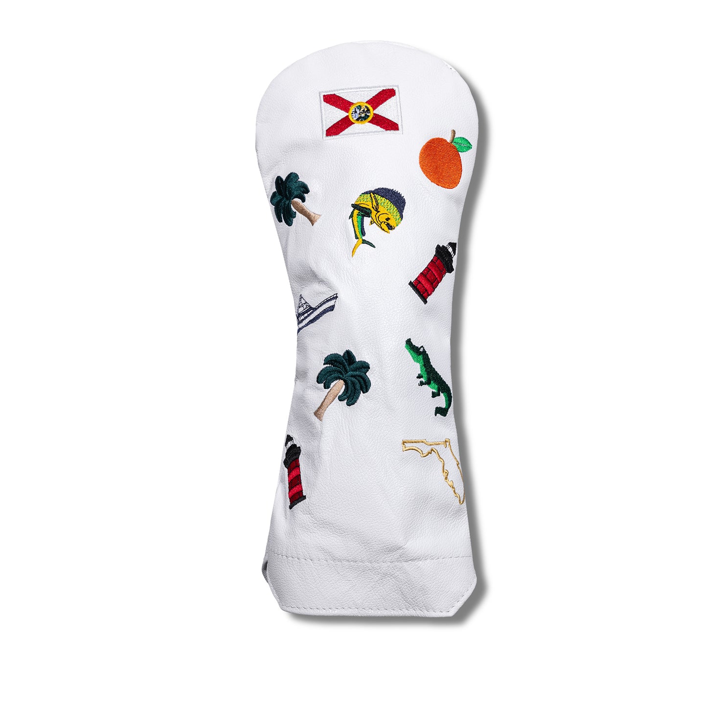 Florida Mural Leather Headcovers - Driver - White
