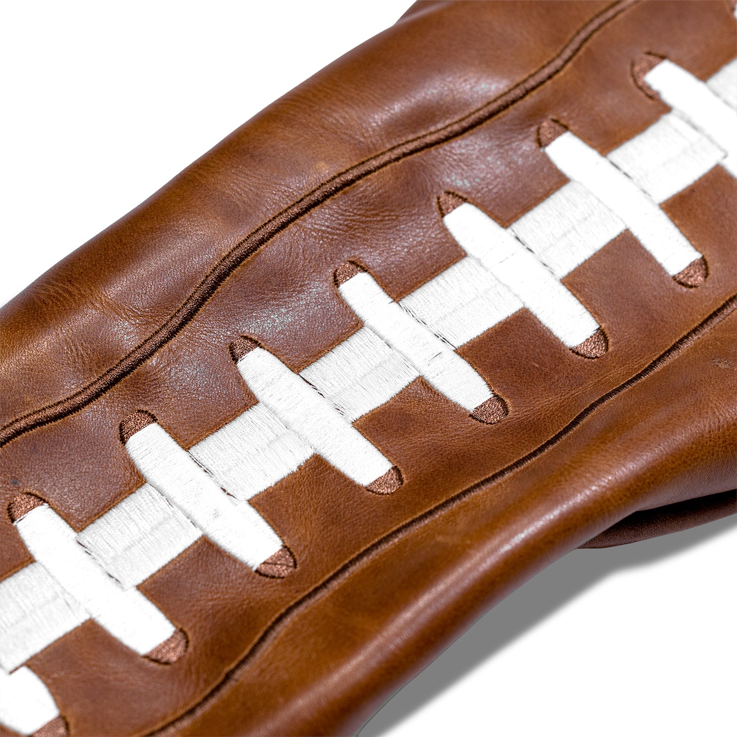 Football Pull Up Leather Headcovers - Driver