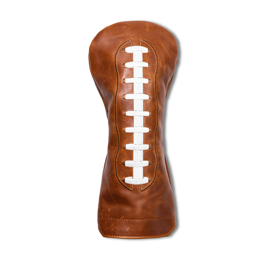 Football Pull Up Leather Headcovers - Driver