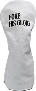 Fore His Glory Leather Golf Headcovers - Driver - White