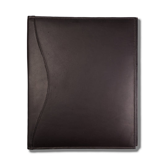 Three Ring Binder in Colombian Leather - Cafe