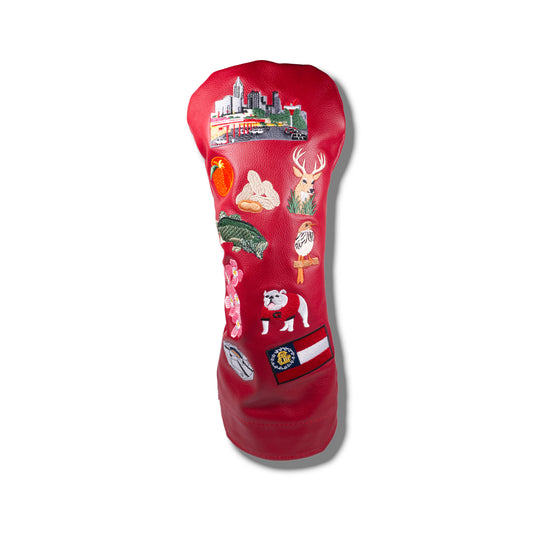 Georgia Mural Leather Headcover - Red