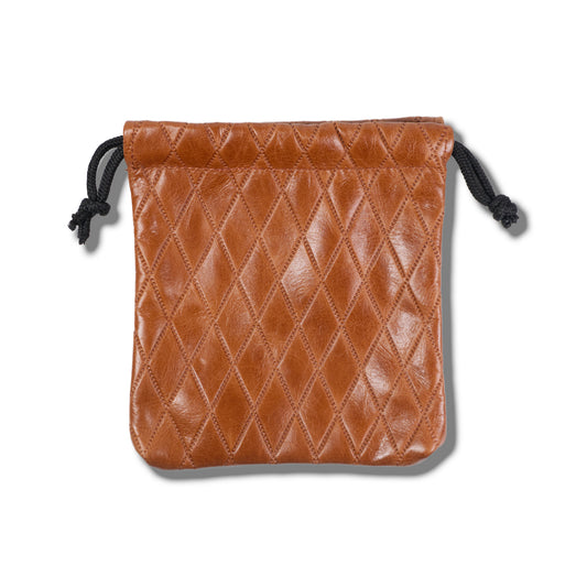 Drawstring Player's Pouch in Aberdeen Diamond Leather - Tan
