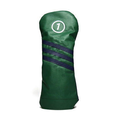 Three Stripe Circle One Leather Driver Headcovers - Winston Collection