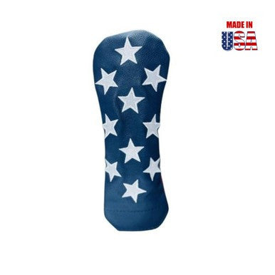 White Stars Dancing on Navy American Leather front Hybrid, Red American Leather back