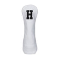 "Classic Series" Leather Headcovers - Hybrid H - White American Leather with Black Embroidery