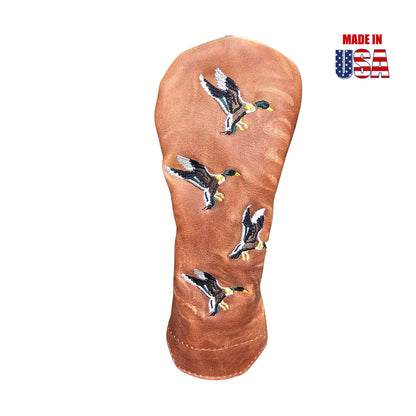 Flying Mallards Pull-Up Leather Hybrid Headcover Group front