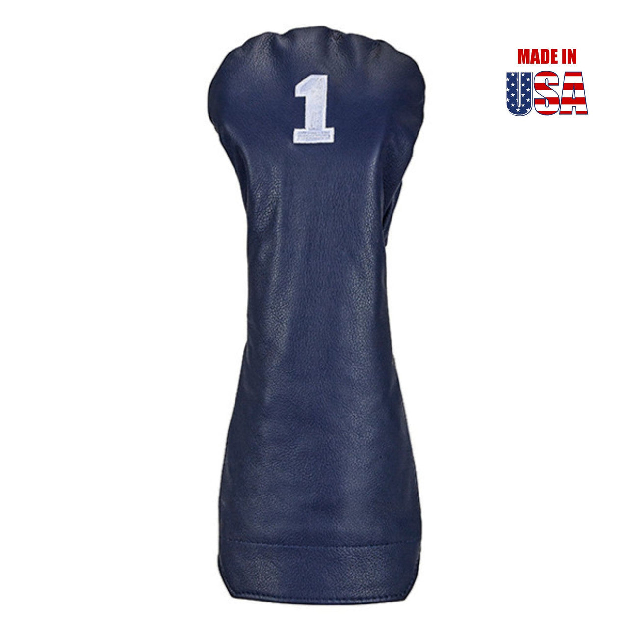 Driver in Navy American Leather with #1 in White Embroidery